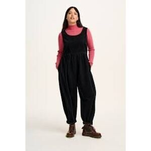 Lucy & Yak Black Corduroy Pinafore Jumpsuit